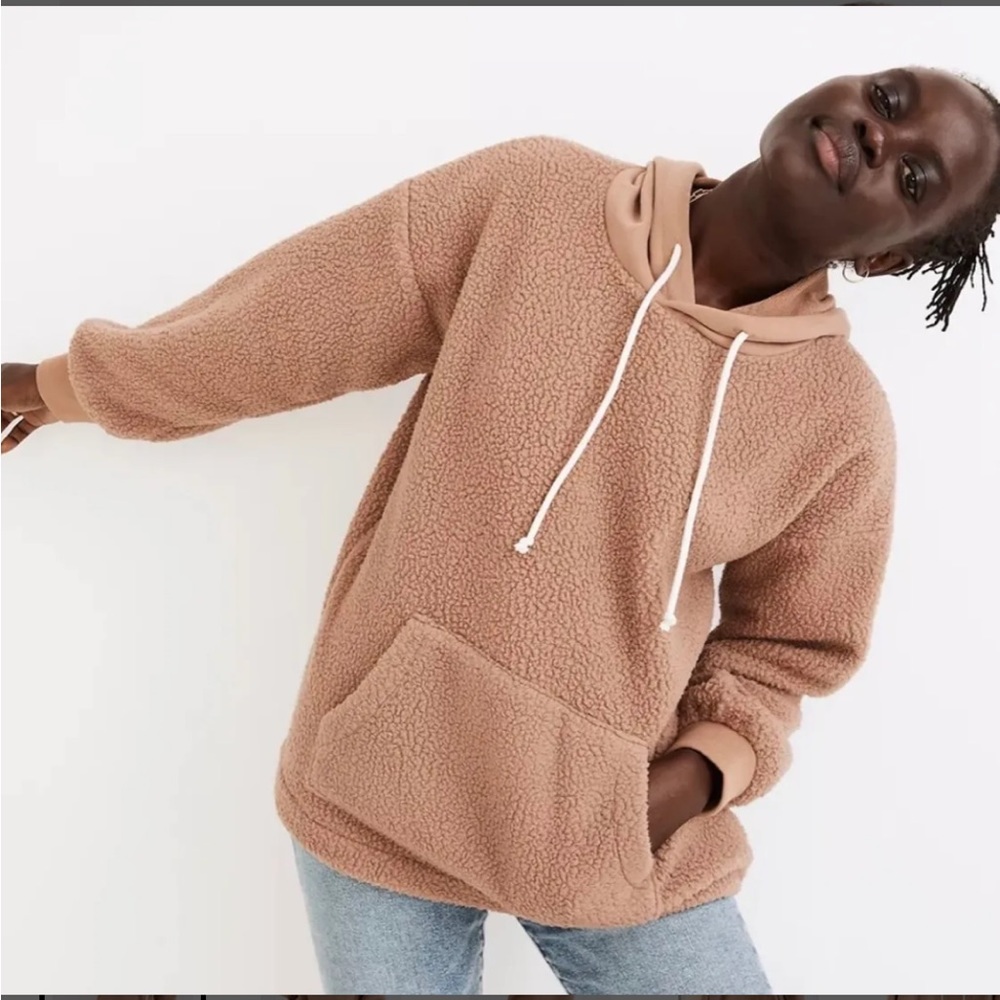 NWT Madewell Fleece Hoodie Faded Earth Size XXS